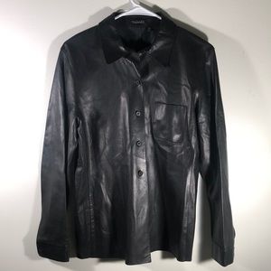 ELIE TAHARI 100% Genuine Leather Blouse Medium